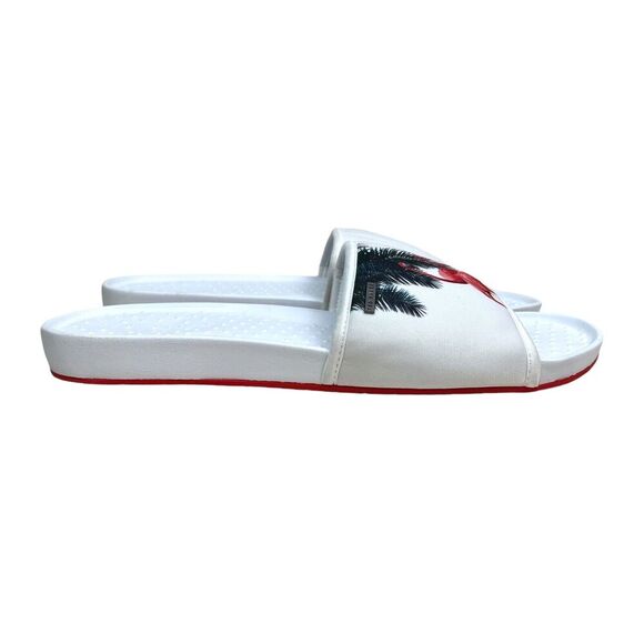 Ted Baker Mens Slides Sandals Sauldi 2 Flamingo Palm Tree Print Size US‎ 13 - Picture 1 of 10
